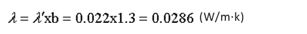 Polyurethane corrected thermal conductivity coefficient: